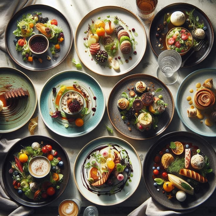 A relaxed home table set with a colourful, balanced everyday meal